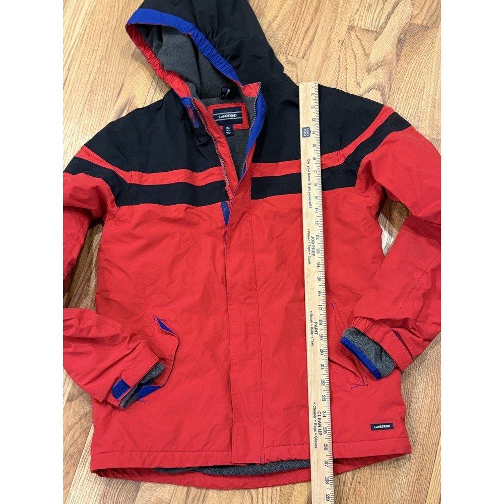 LANDS' END Boys XL Cardinal Red Squall Waterproof Parka